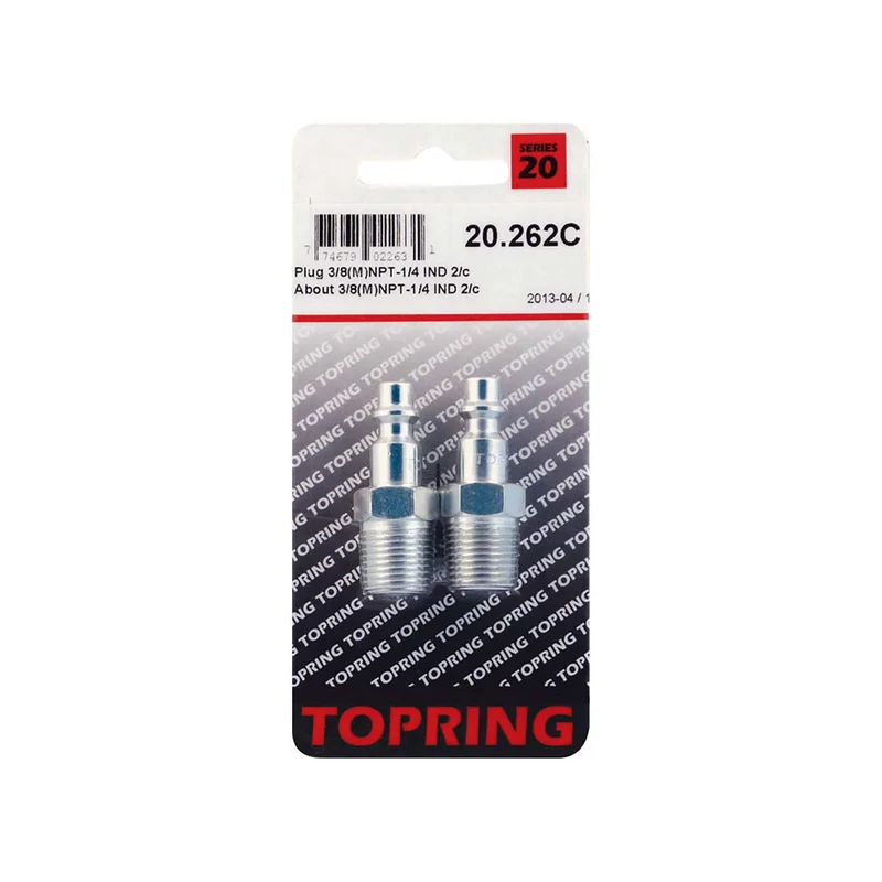 Embout 1/4 industriel en acier, 3/8 (M) NPT (2 unités)