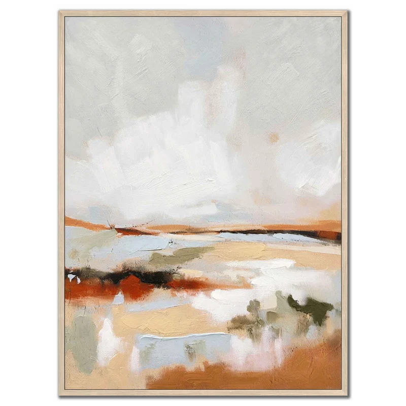 Toile embellie à la main très texturée paysage abstrait, 36'' x 48''