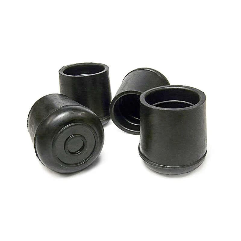Embout de caoutchouc rond de 1-1/4'' DI, noir (4 unités)