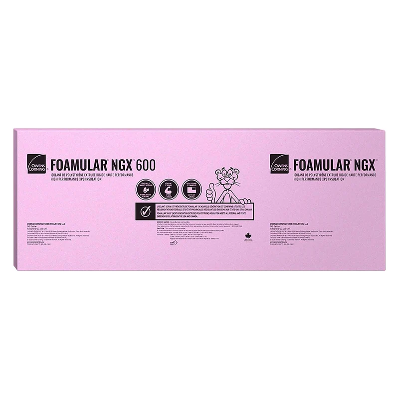 Isolant de polystyrène extrudé rigide FOAMULAR NGX 600, 2'' x 2' x 8'