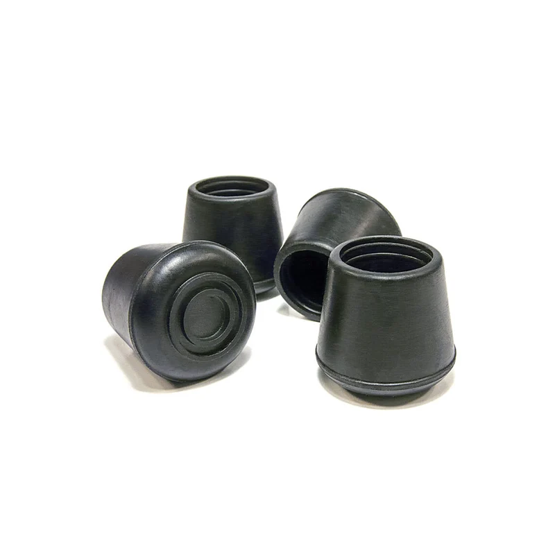 Embout de caoutchouc rond de 3/4'' DI, noir (4 unités)