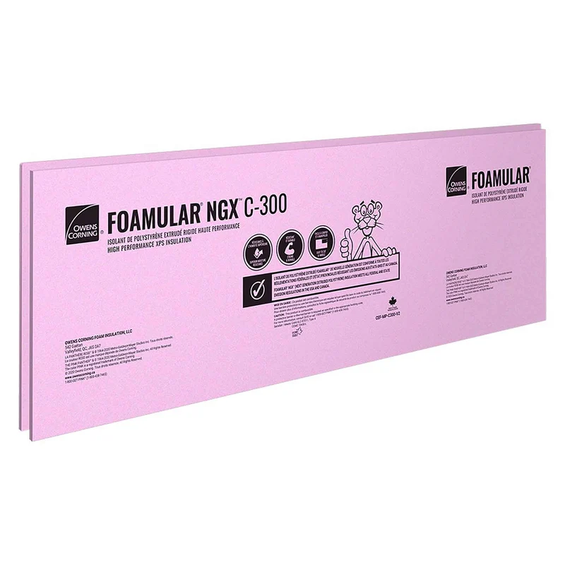 Isolant de polystyrène extrudé rigide FOAMULAR NGX C-300, 3'' x 2' x 8'