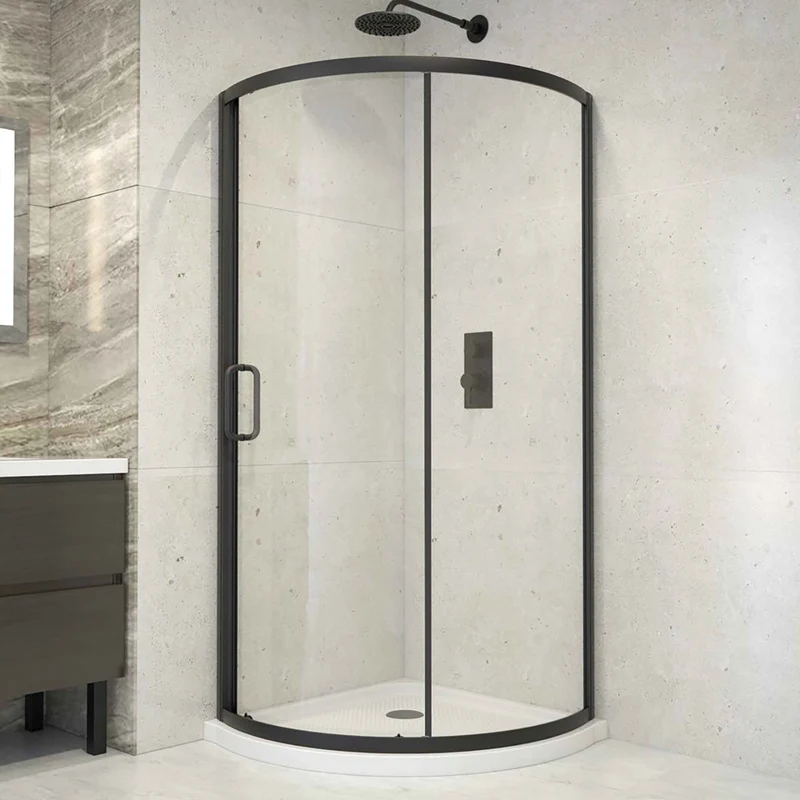 Kit de douche en coin Fairmont, 34'' x 34'' x 73'' (noir mat)