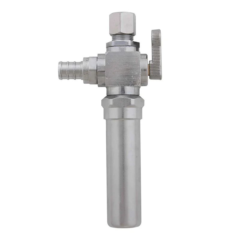 Mini valve à bille Pex-B x 3/8'' à compression avec antibélier AA, 1/4 de tour à angle