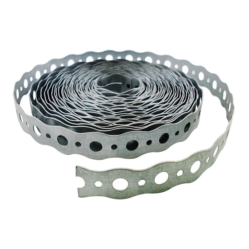 Feuillard perforé en acier galvanisé de calibre 24, 3/4" x 10'