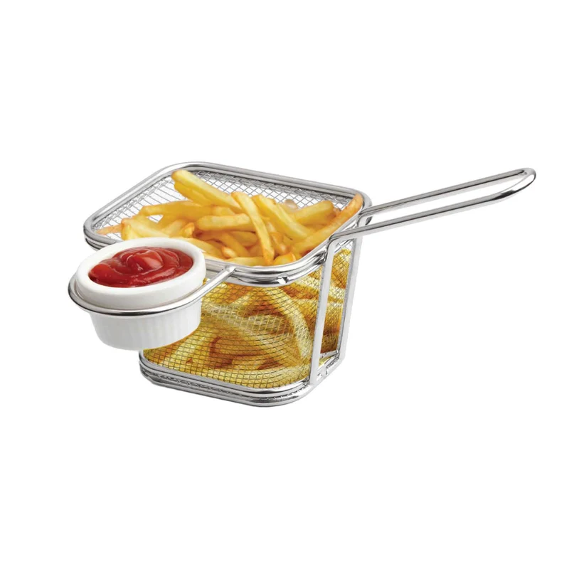 Porte-frites avec bol à condiment, 2 pièces