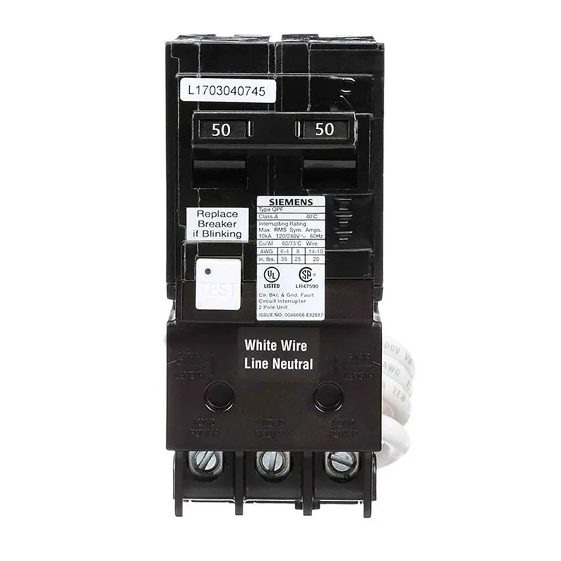 Disjoncteur DDFT bipolaire, 50 A