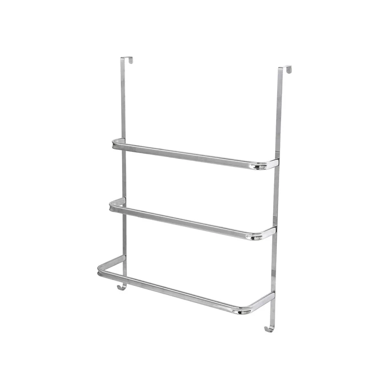 Porte-serviettes de salle de bain pour dessus de porte, chrome