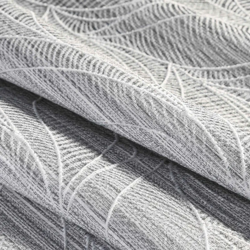 Panneau de rideau tissé avec texture de feuilles, 54'' x 84'' (brume du port)