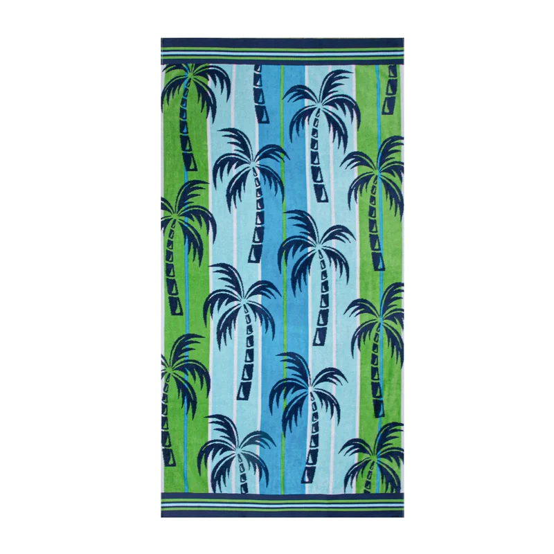 Serviette de plage en jacquard velours, 32'' x 62'' (palmiers)