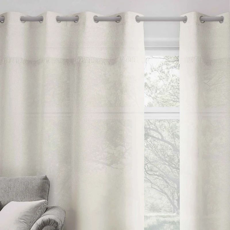 Panneau de rideau de voilage avec cantonnière, 54'' x 84'' (taupe)