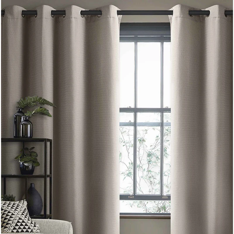 Panneau de rideau coupe-lumière à motif de chevrons tissés, 52'' x 84'' (sable)