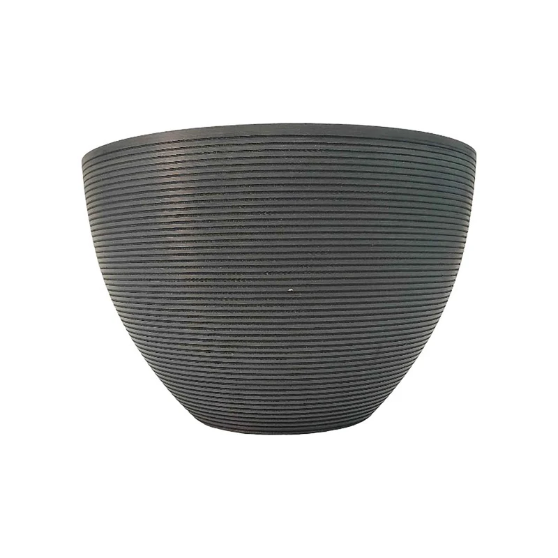 Pot rond au fini pierre noire, 10" x 16''