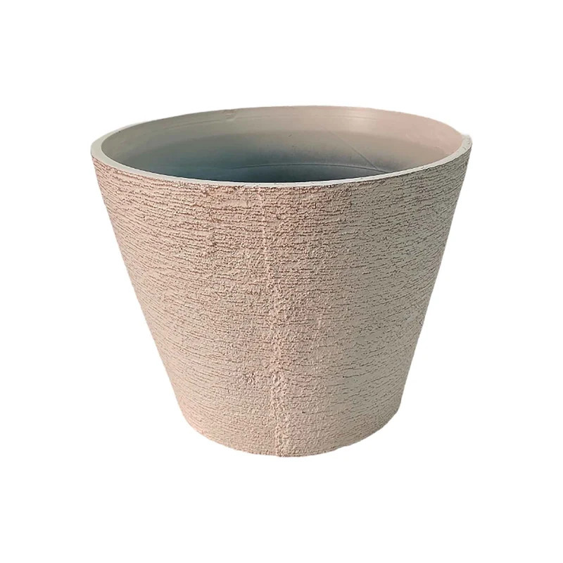 Pot rond de couleur gris, 12'' x 14''