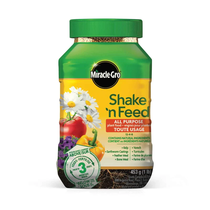 Miracle-Gro Shake 'n Feed Engrais tout usage pour plantes 12-4-8, 453 g