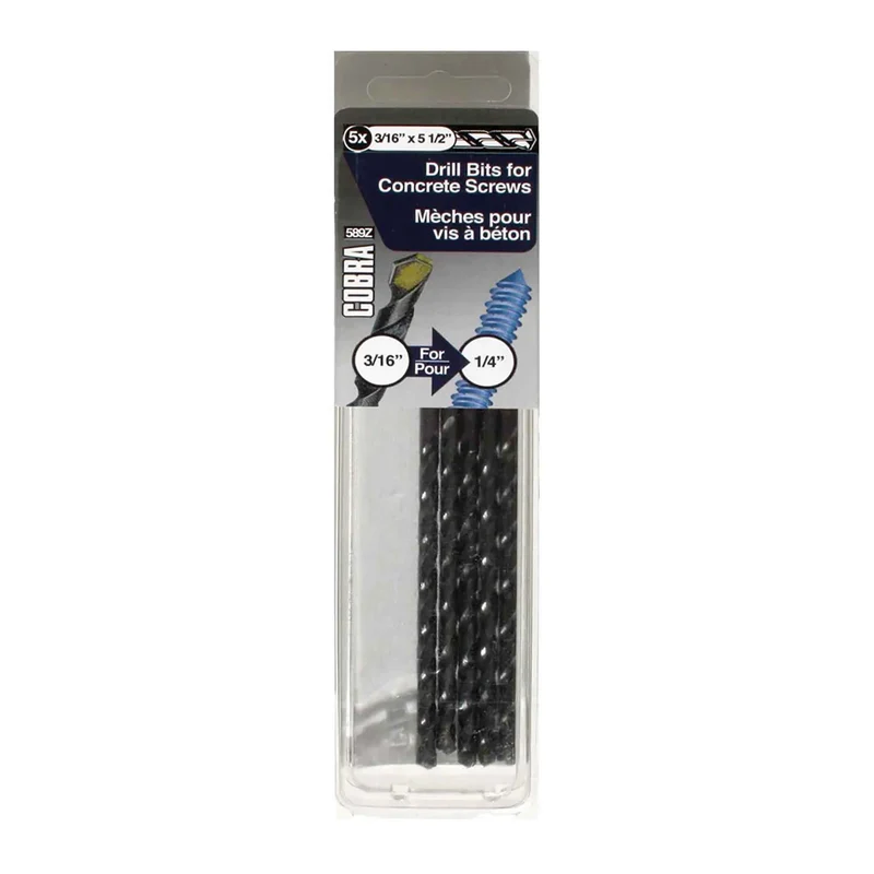 Mèche pour vis à béton, 3/16" X 5-1/2" (5 unités)