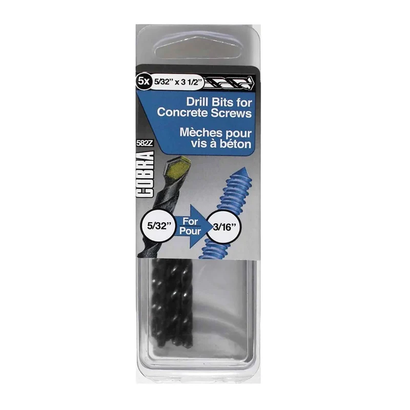 Mèche pour vis à béton, 5/32'' x 3-1/2'' (5 unités)