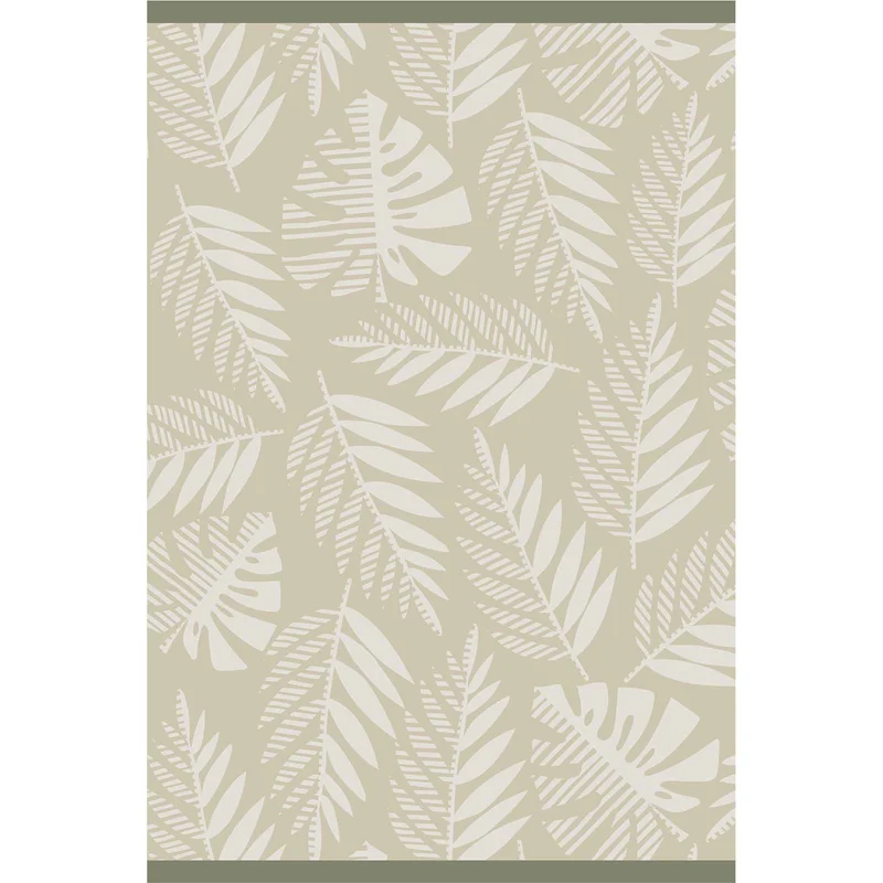 Tapis d'extérieur tissé, feuilles (6' x 9')
