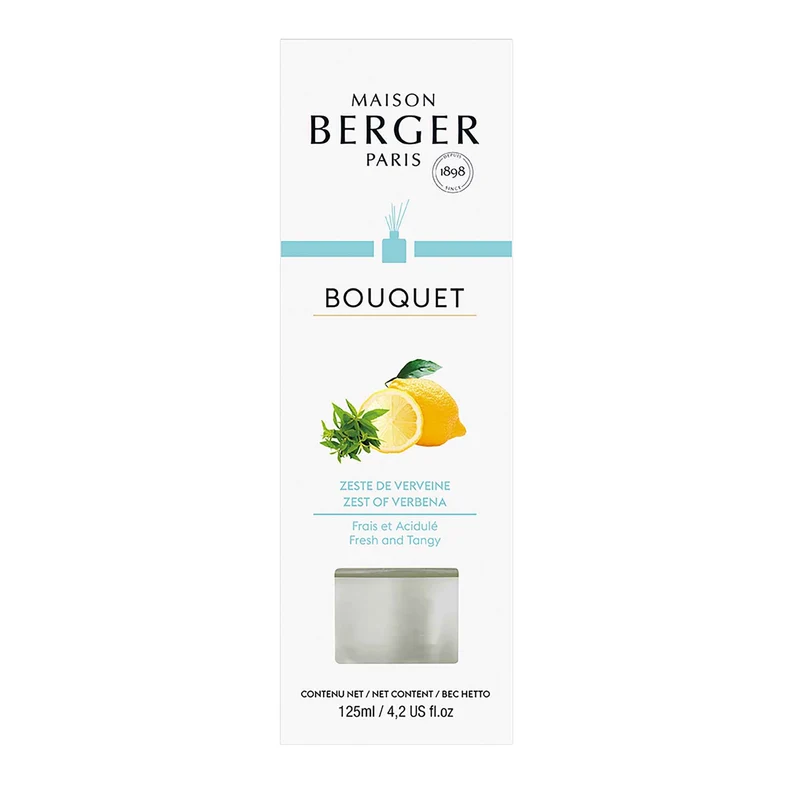 Diffuseur à bâtonnets cubique de 125 ml, zeste de verveine