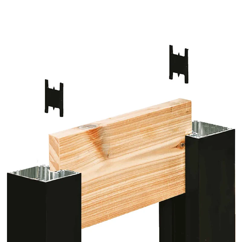 kit de poteau de fin AA6 en aluminium noir, 72'' (2 unités)