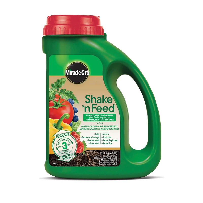 Miracle-Gro Shake 'n Feed engrais pour tomates, fruits et légumes 10-5-15, 2,04 kg