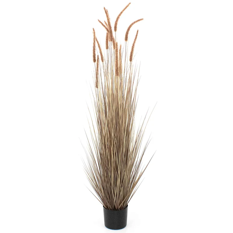 Graminée artificielle beige en pot, 60''