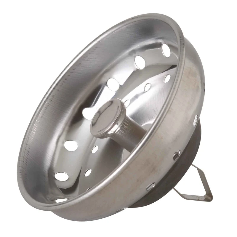 Panier-filtre pour crépine d'évier de cuisine, chrome