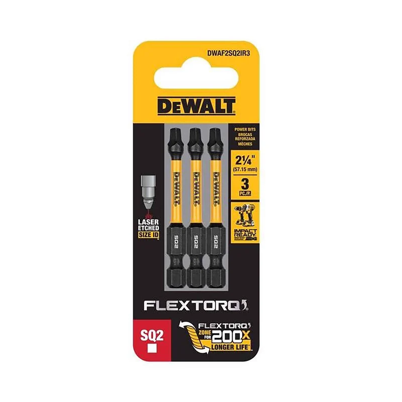 Embout de tournevis à percussion Flextorq #2, 2-1/4" (3 unités)