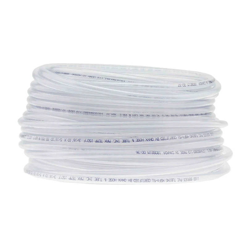 Tuyau en PVC clair de 3/16'' ID x 5/16'' OD, 100'