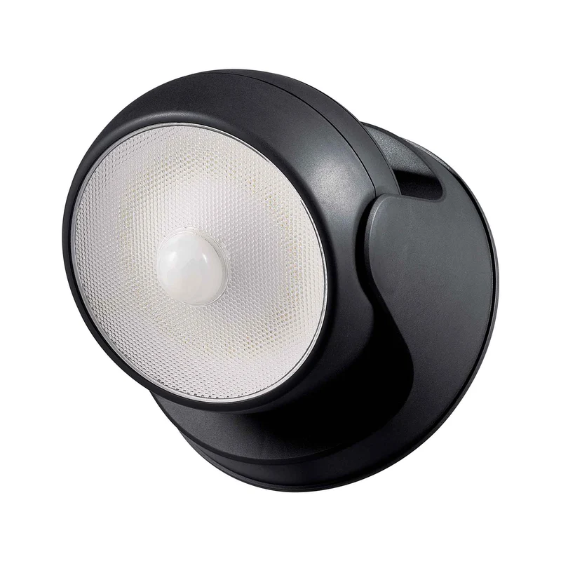 Luminaire de sécurité DEL à 1 lumière et à pile avec détecteur de mouvement 160°, noir