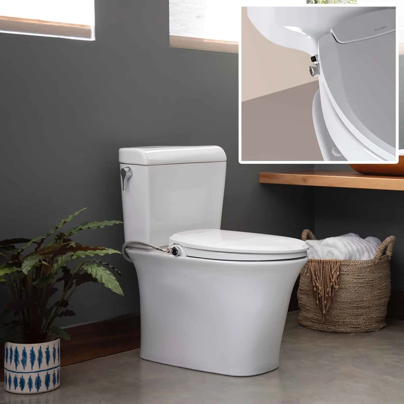 Siège de toilette bidet non électrique EcoSeat S101, allongé
