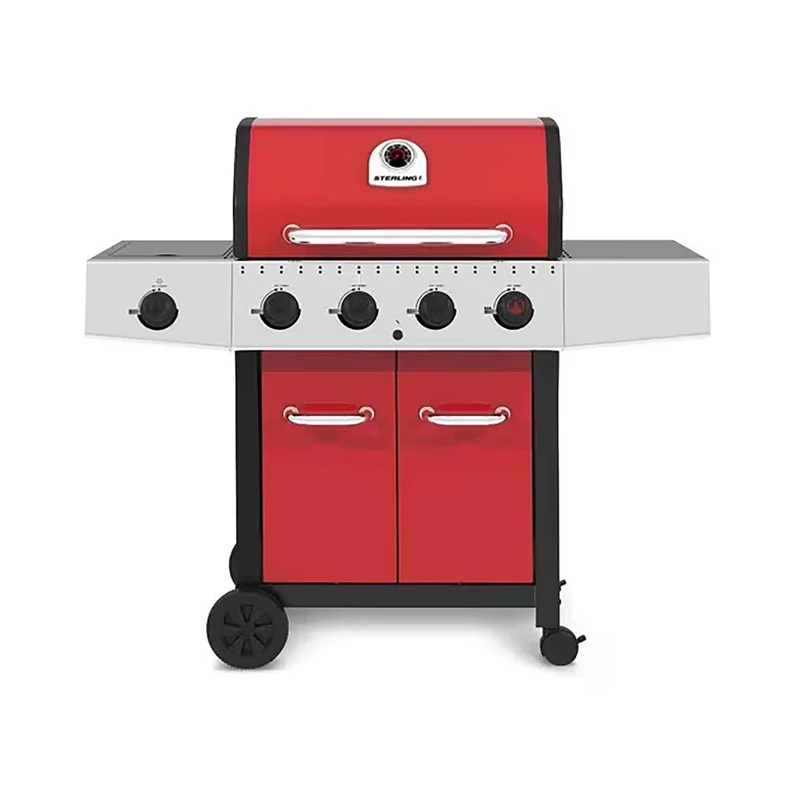 BBQ rouge au propane Flame 440 à 4 brûleurs + 1 brûleur latéral, 50 000 BTU