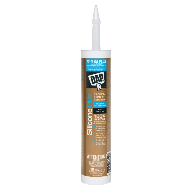 Silicone Plus transparent pour fenêtre, porte et parement, 319 ml