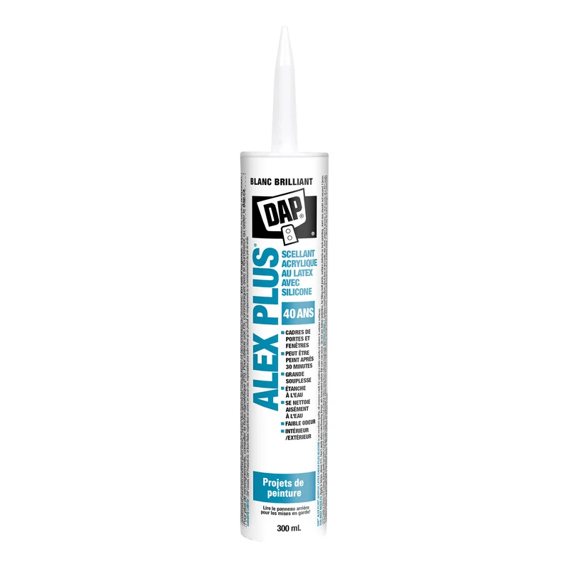 Calfeutrant au latex acrylique plus silicone blanc tout usage ALEX PLUS, 300 ml