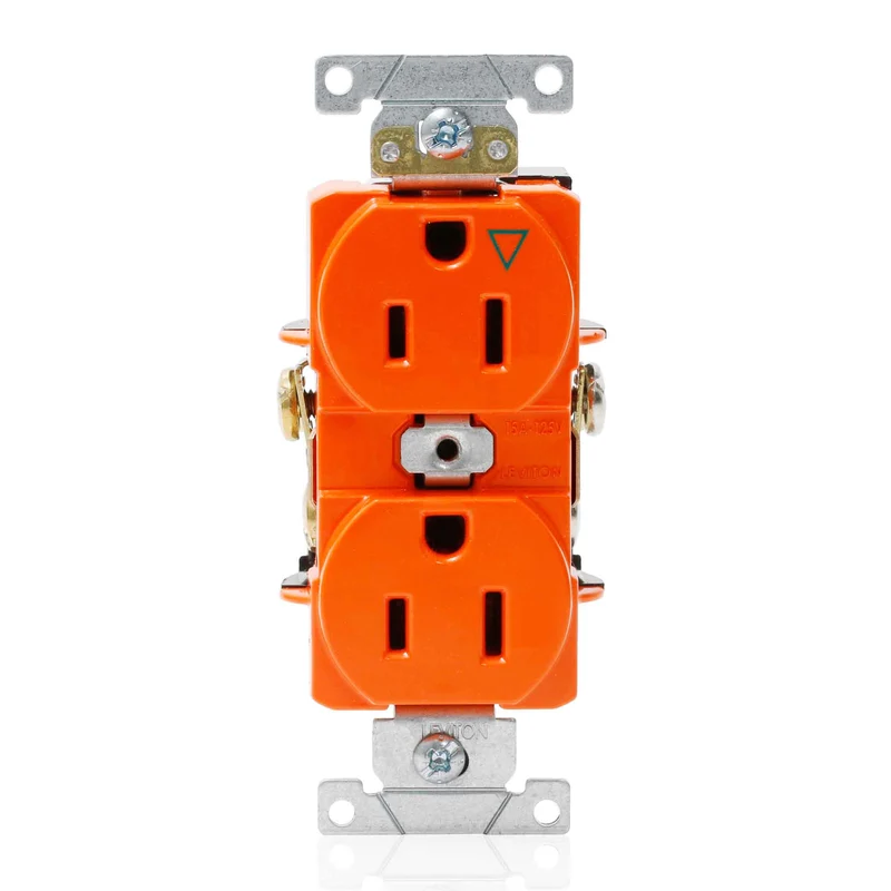 Prise double de 15 A /125 V, orange