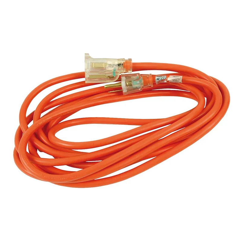 Rallonge électrique à cordon 16/3 SJTW de 30 m, 1 prise, orange