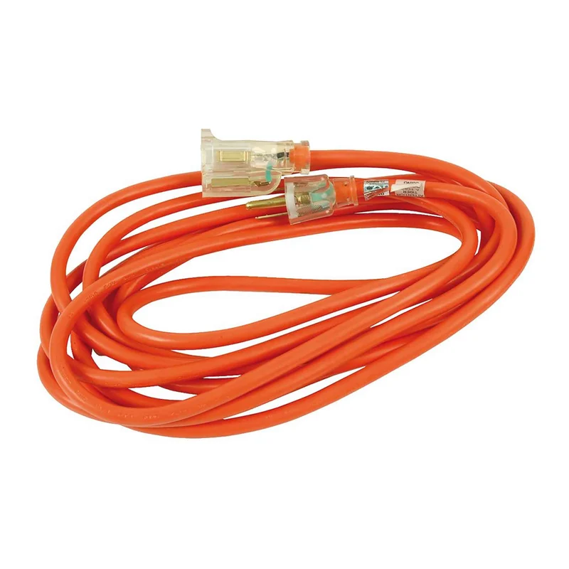 Rallonge électrique à cordon 16/3 SJTW de 10m à 1 prise, orange