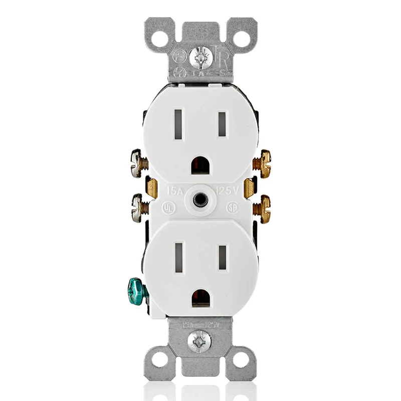 Prise double de 15 A / 125 V, blanc