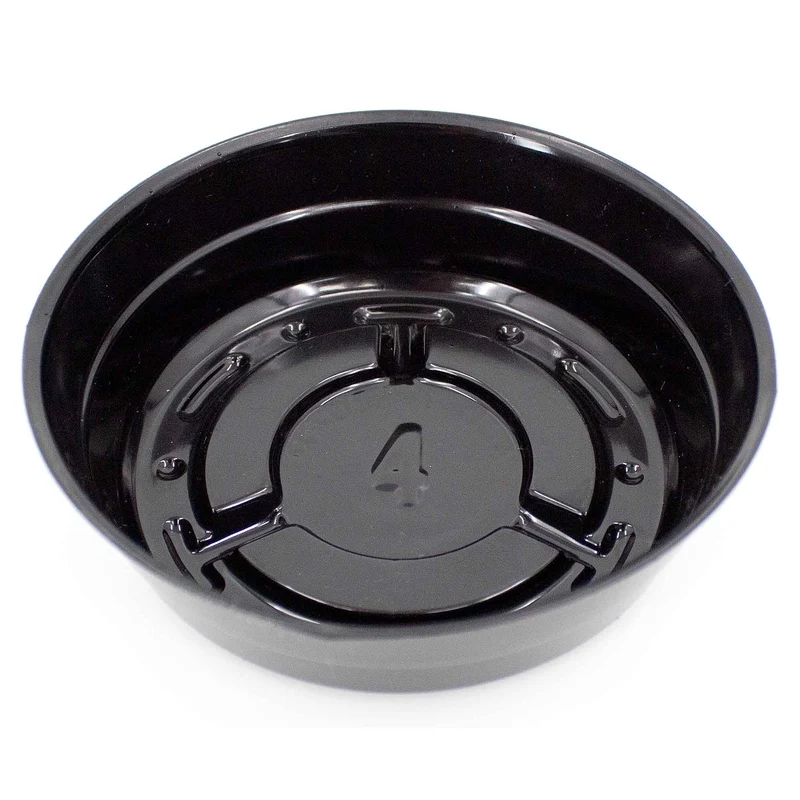 Soucoupe robuste en vinyle noir, 4"