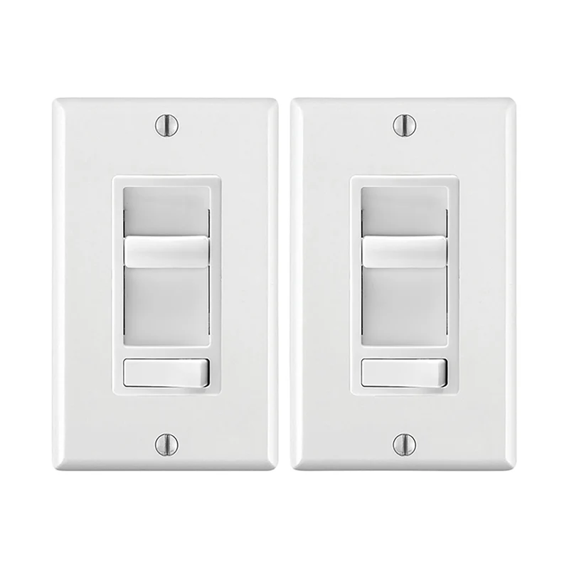 Gradateur DEL à réglages coulissants en thermoplastique blanc, 600 W / 120 V (paquet de 2)