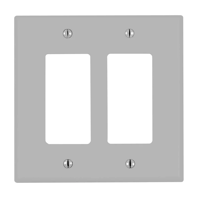 Plaque murale Decora en nylon pour 2 interrupteurs, gris