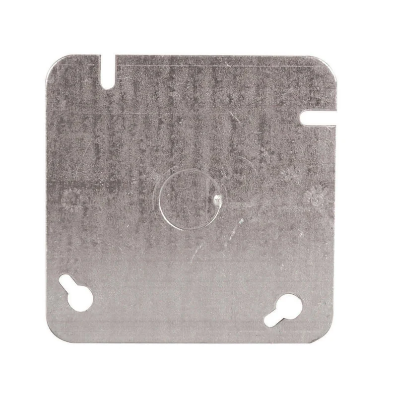 Plaque de recouvrement pour boîte carrée à 1 ouverture défonçable, 4" x 4''