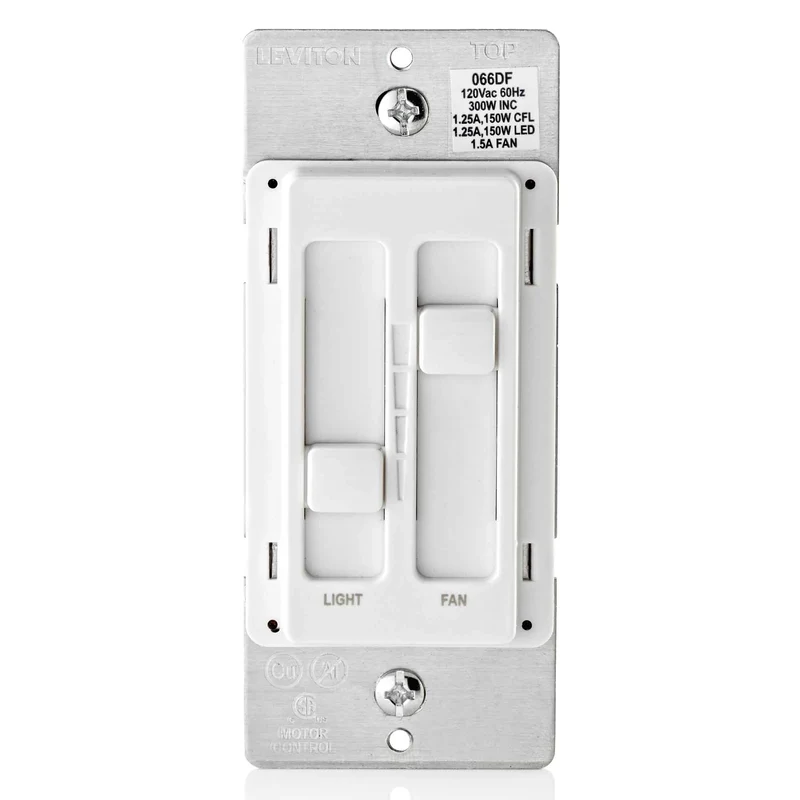 Gradateur double à glissière pour ventilateur, blanc