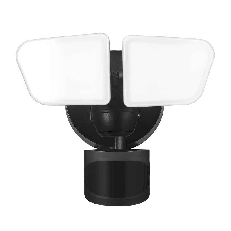 Luminaire de sécurité DEL câblé à 2 lumières avec détecteur de mouvement 240° ColorSelect, noir