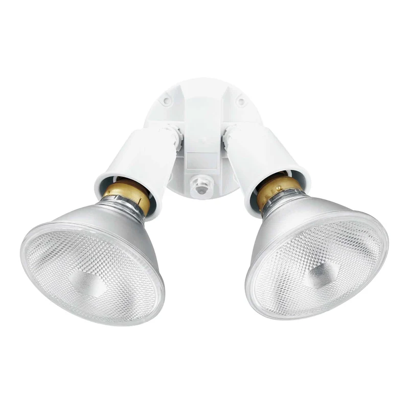Luminaire de sécurité du crépuscule à l’aube câblé PAR à 2 lumières, blanc