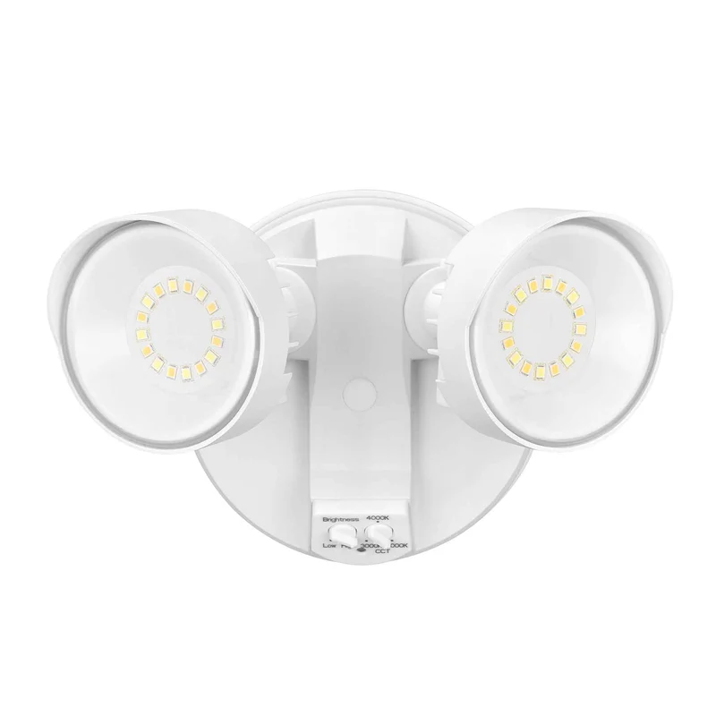 Luminaire de sécurité du crépuscule à l’aube câblé à 2 lumières ColorSelect, blanc