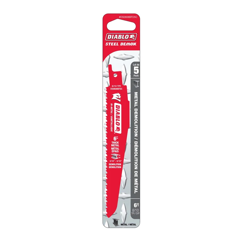 Lame alternative bimétallique Diablo pour le métal épais de 6" - 8/10 DPP, paquet de 5