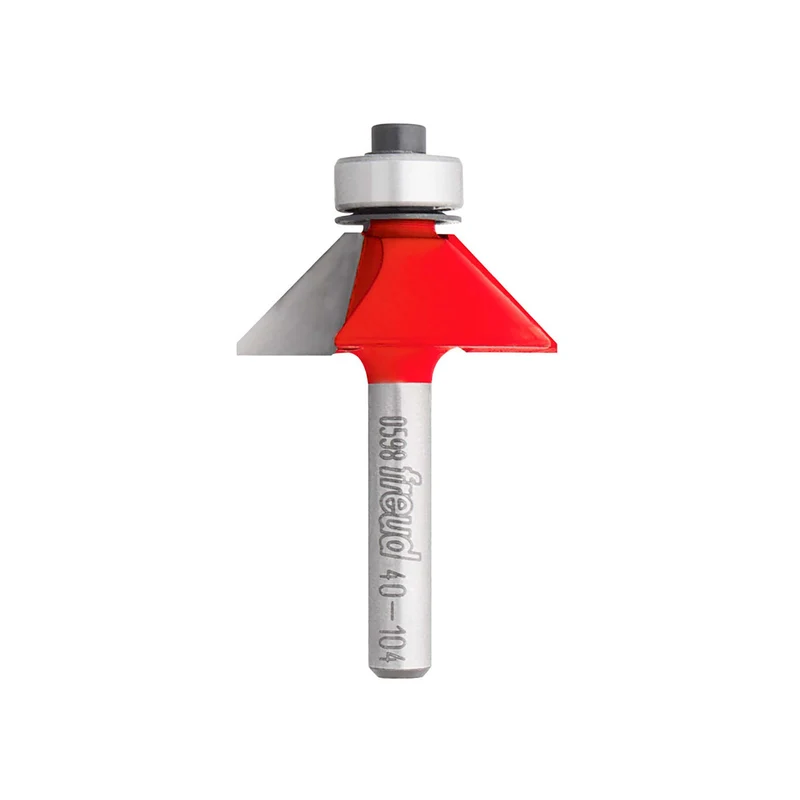 Mèche de toupie à chanfreiner de 1-11/32" x 45 degrés, tige 1/4"