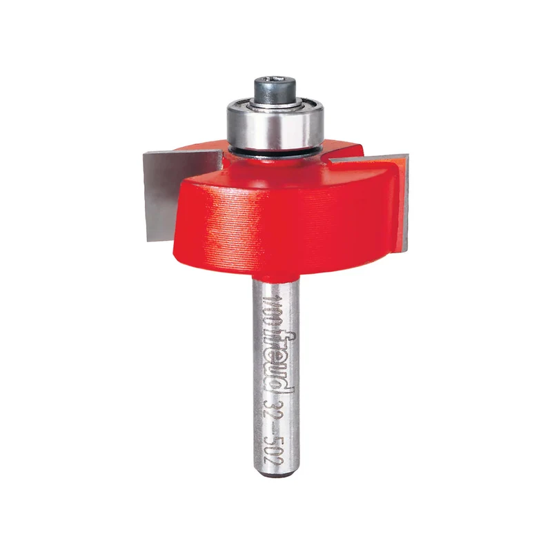 Feuillure de toupie avec jeu de 4 roulements, 5/16'' à 1/2", tige 1/4"