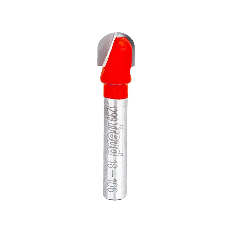 Mèche de toupie à bout arrondi de 3/8" x 3/16" de rayon, tige 1/4"